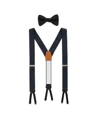 Men's Banbury Tone on Tone Paisley Silk Suspenders and Bow Tie Set