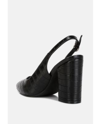 Women's Macha Croctexture Sling Back Heels