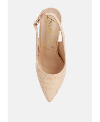 Women's Macha Croctexture Sling Back Heels