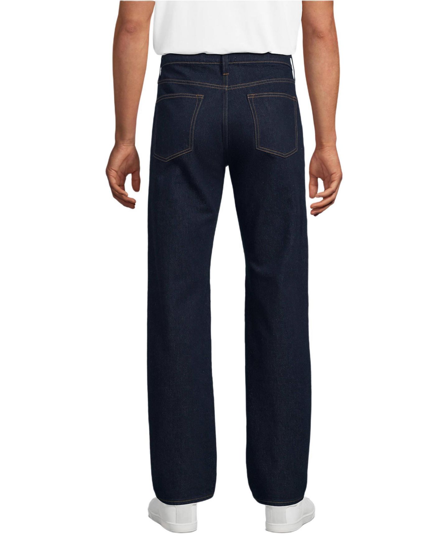 Мужские джинсы Lands' End Stretch Comfort Waist Easy Classic Fit Forever Blue Jean, цвет: Синий — фото 3