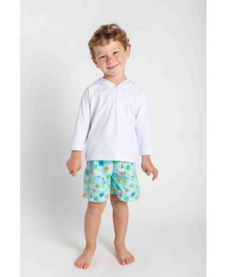 Big Boys Tropical Print Swim Trunk