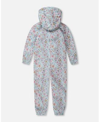 Toddler Girls Mid-Season One-Piece Outerwear Blue Mini Flower Print