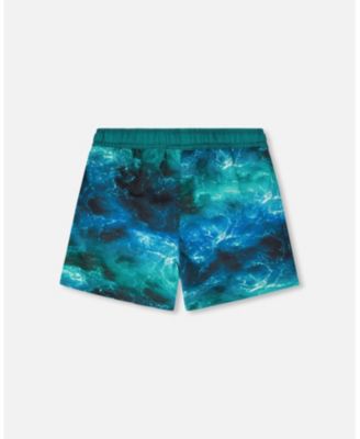 Boys Swim Trunks Waves Print
