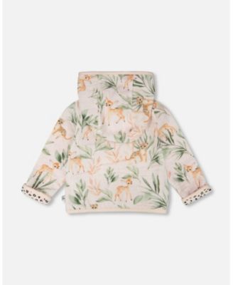 Baby Girls Muslin and Cotton Jersey Reversible Hooded Jacket