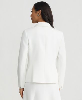 Women's Stretch Crepe Shawl-Collar Pearl-Trim Jacket