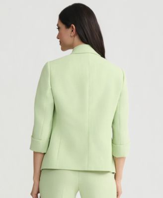 Women's Stretch Crepe Two-Button Notch-Collar Jacket With Cuffed Sleeves
