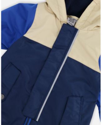 Mid-Season Baby Boys One-Piece Outerwear with Hat