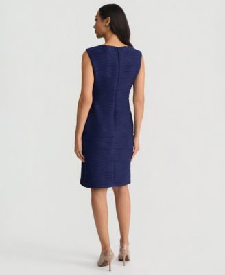 Women's Crewneck Wave Knit Sheath Dress