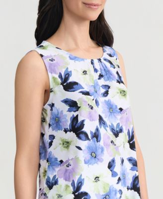 Women's Sleeveless Shirred-Neck Shell 