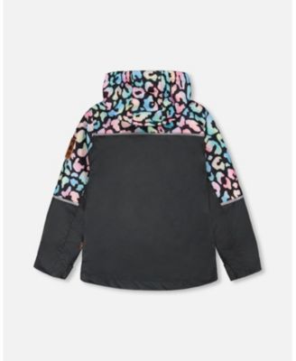 Big Girls 3-in-1 Two-Piece Mid-Season Outerwear Set Animal Print