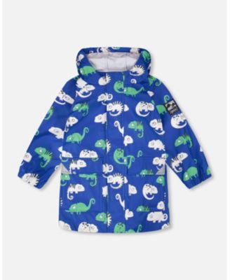 Toddler Boys Rain Jacket in Polyurethane Chameleon Print