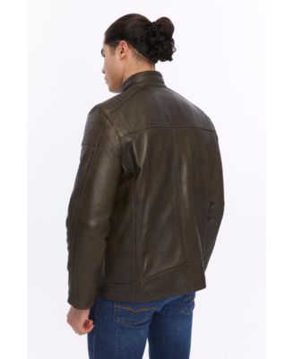 Men's Motorcyle Style Leather Jacket