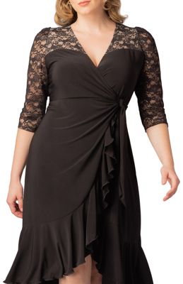 Plus Size Lavish Lace Wrap Dress
