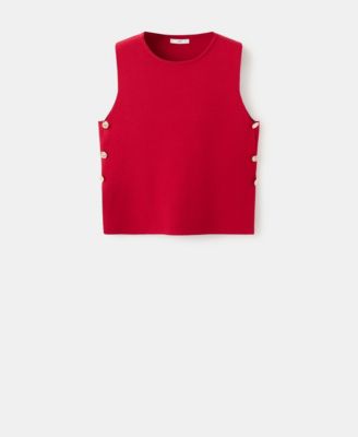 Women's Side Buttons Knitted Top