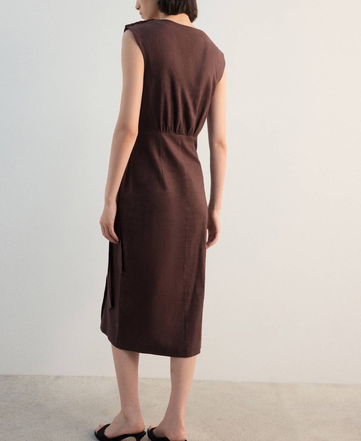 Mango Women's Linen Wrap Dress