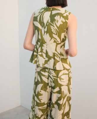 Women's Pleated Panels Peplum Top