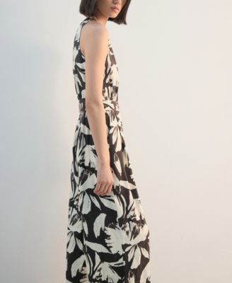 Women's Printed Cropped Belt Jumpsuit