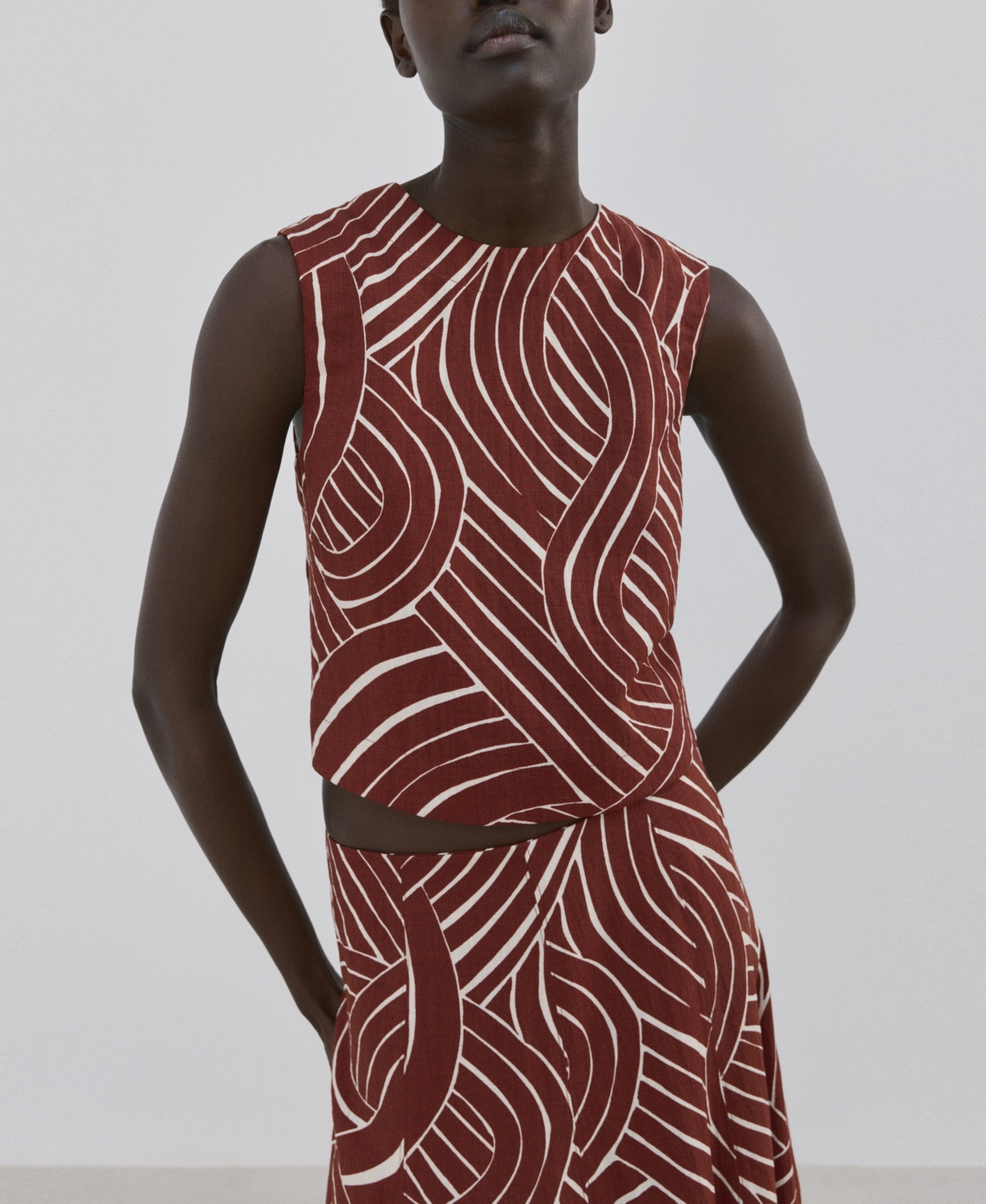 Mango Women's Geometric Print A-Line Skirts