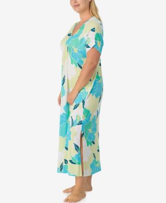 Plus Size Short-Sleeve Long Tunic Jersey Nightdress