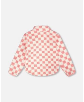 Girl Sherpa Jacket Pink Checkerboard - Toddler|Child