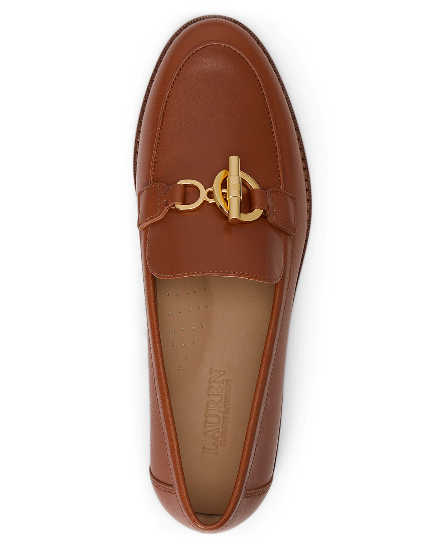 Женские туфли Lauren Ralph Lauren Blaike Leather Round Toe, цвет: Рыжевато-коричневый — фото 4