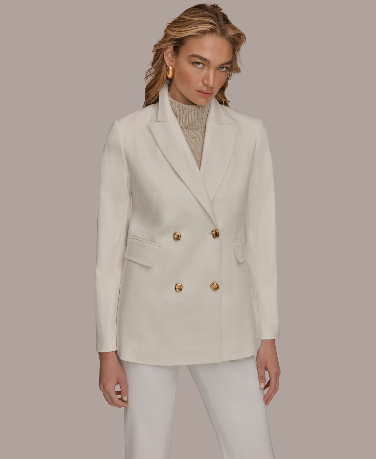 Женские Donna Karan New York Women's Double Breasted Blazer Jacket — фото 10
