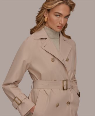 Women's Double Breasted Belted Notch Collar Trench Coat