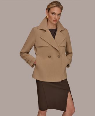 Women's Short Crepe Notch Collar Trench Coat