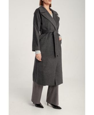 Women's Pure Cashmere Wrap Belted Midi Coat