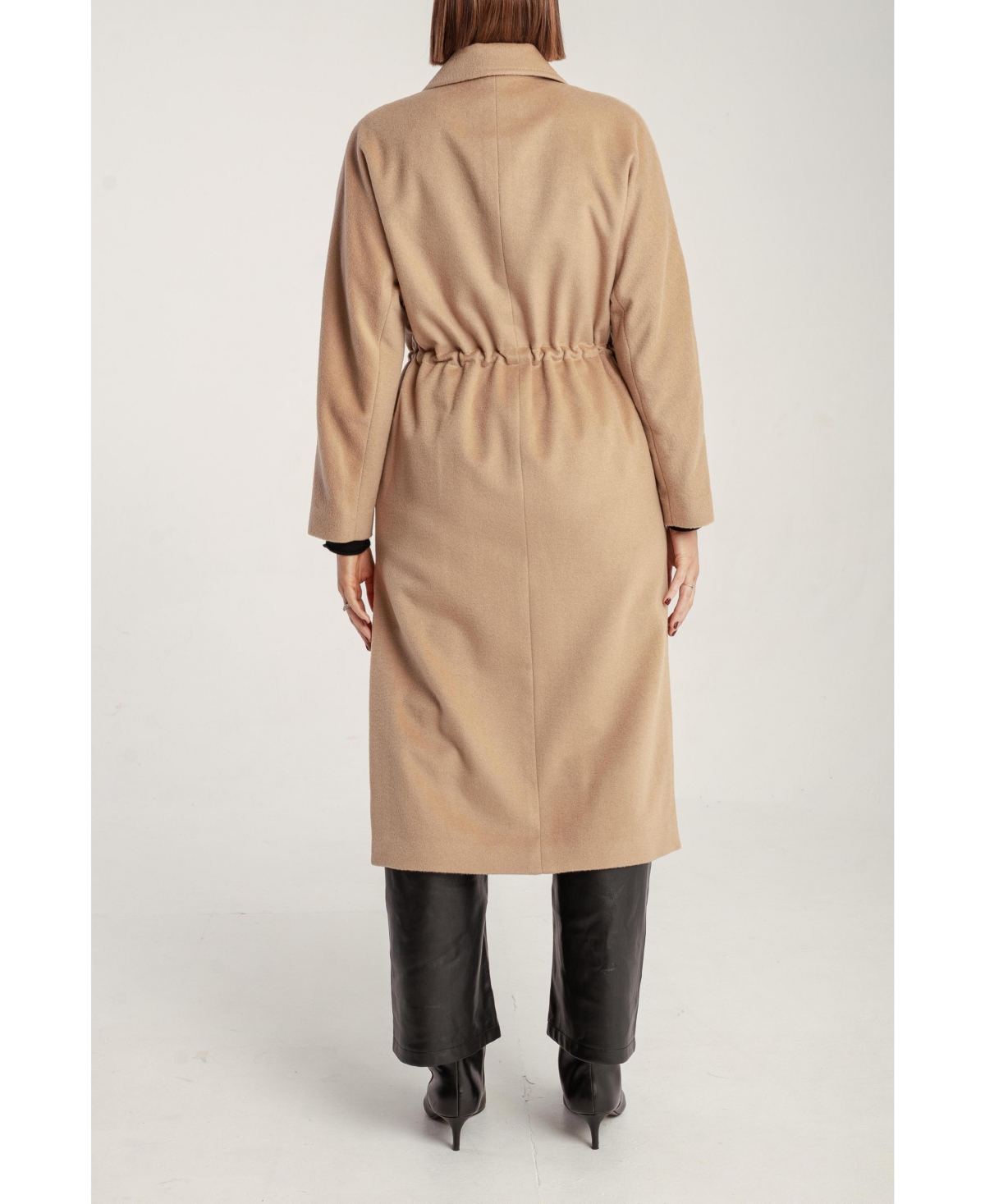 1982 Women's Cashmere Tie Waist Lapel Coat