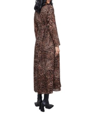 Plunge Neck Waisted Midi Dress