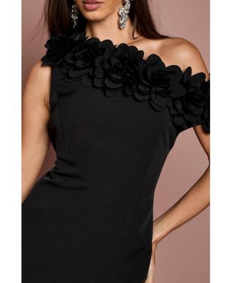 Women's 3d Floral One Shoulder Mini Dress