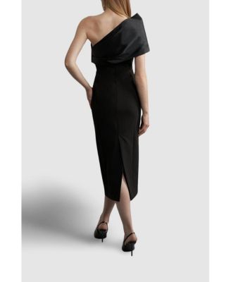 Women's One Shoulder Panel Midi Dress