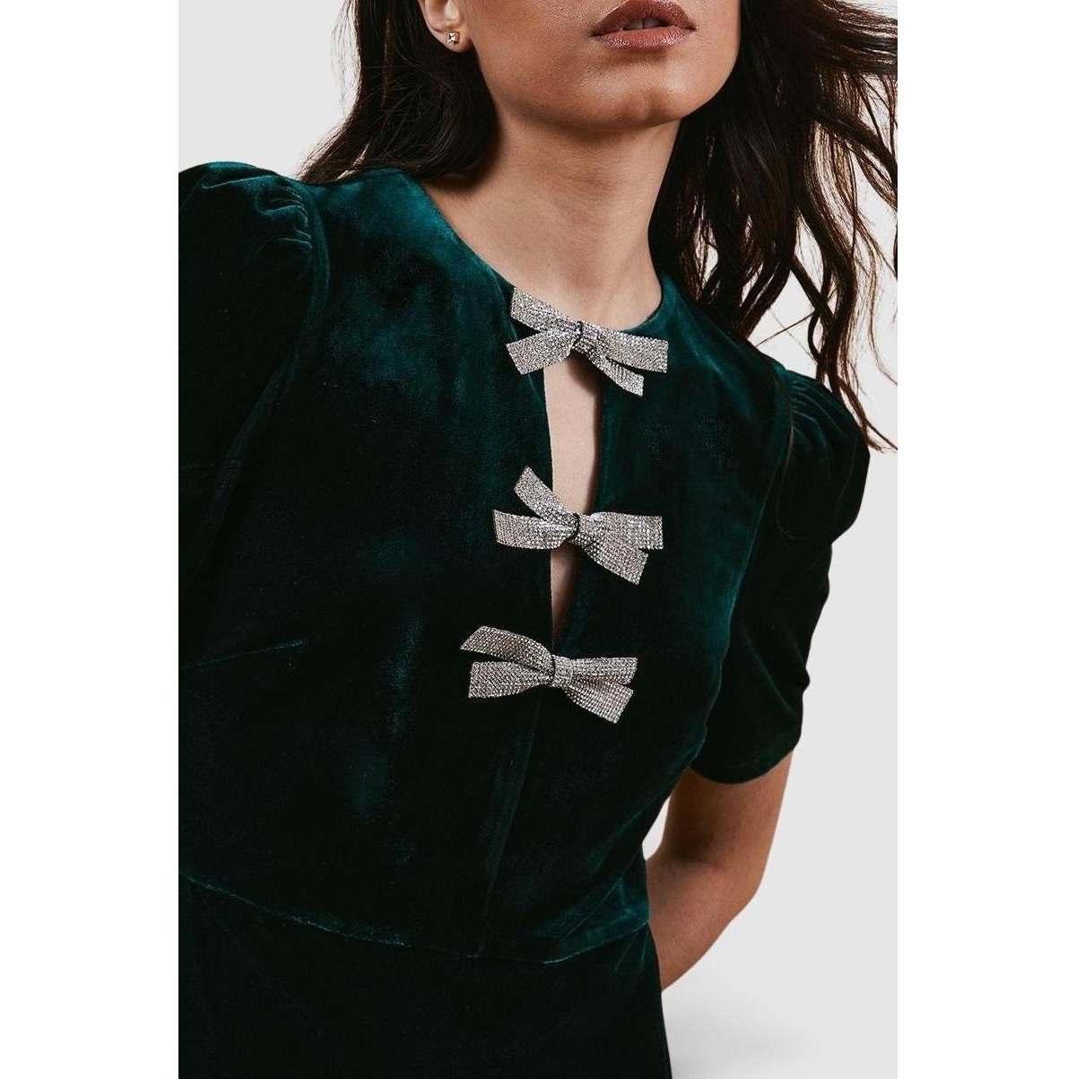 Oasis Women's Occasion Velvet Bow Midaxi Dress.