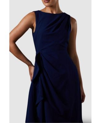 Women's Crepe Ruffle Low Back Dress