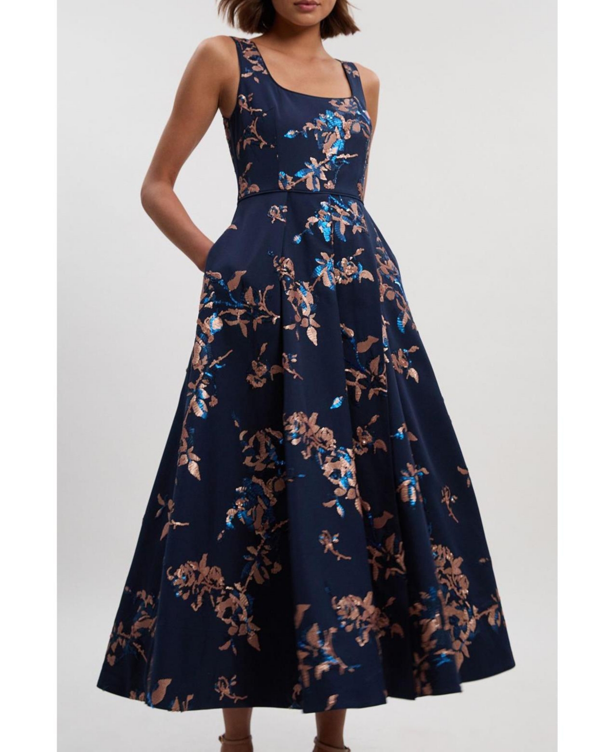 Karen Millen Women's Satin Sequin Prom Dress