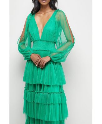 Women's Cinched Waist Maxi Dress