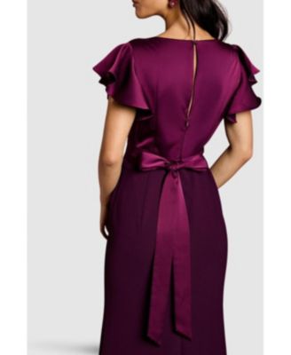 Women's V-Neck Angel Short Sleeve Maxi Dress