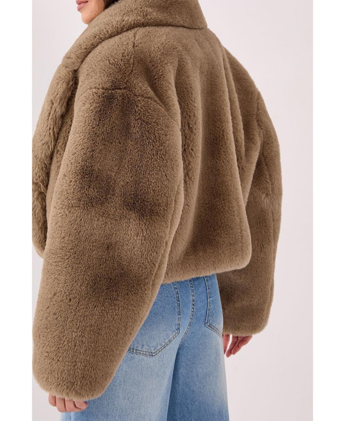 Nasty Gal Women's Cropped Collar Faux Fur Jacket