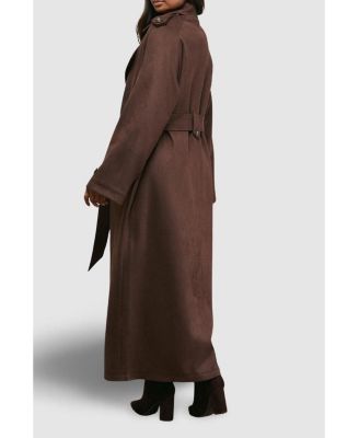 Women's Cuff Detail Belted Coat