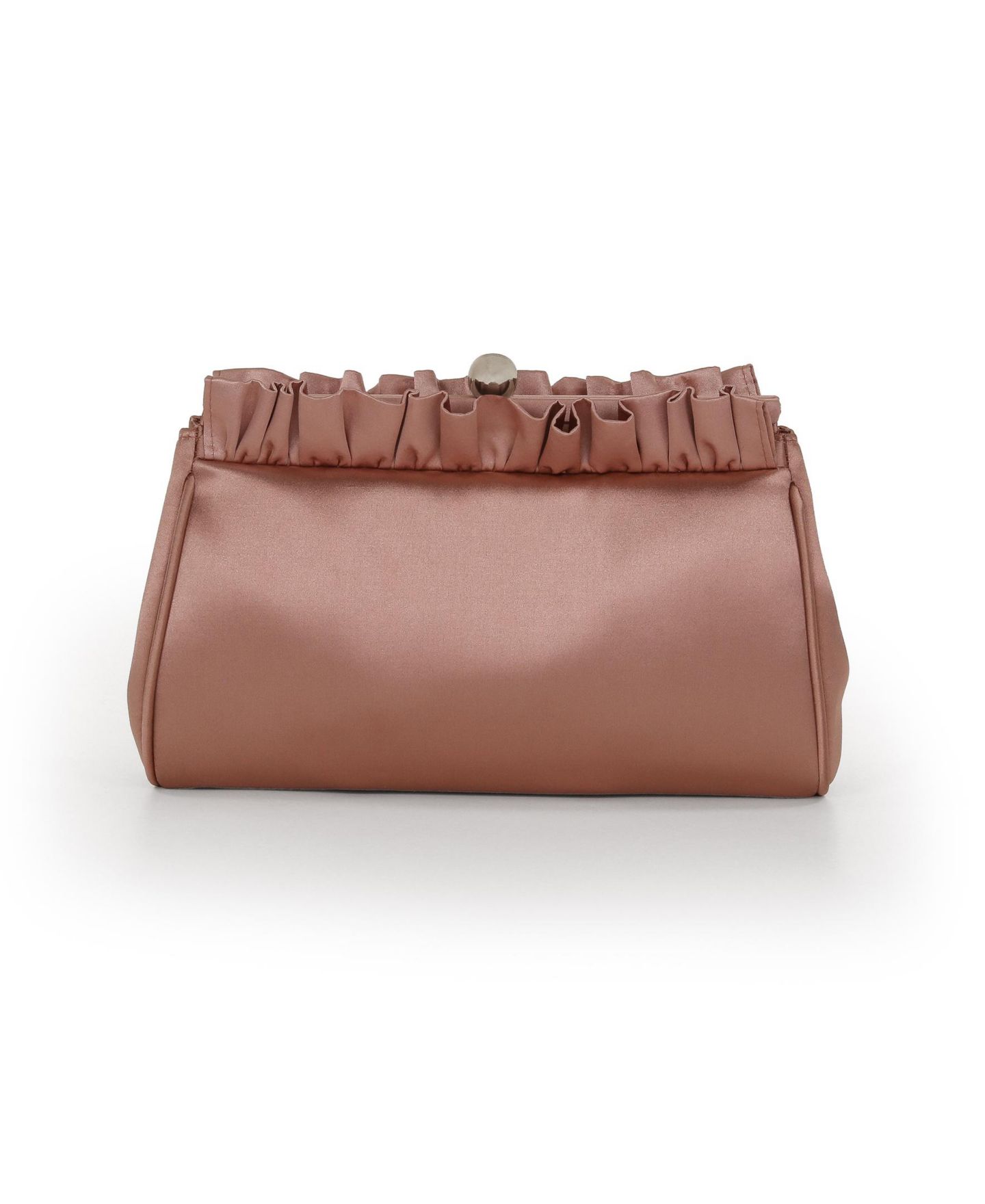 Женский клатч Jewel Badgley Mischka Olivia Satin Ruffle Top Pouch Clutch, цвет: Розовый — фото 4