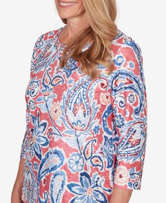 Women's  Austin Embellished Paisley Floral Crew Neck Top