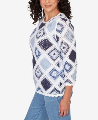 Women's  Austin Diamond Crochet Sweater