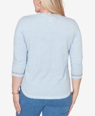 Women's  Beachcomber Scenic Palm Tree Embroidered Top