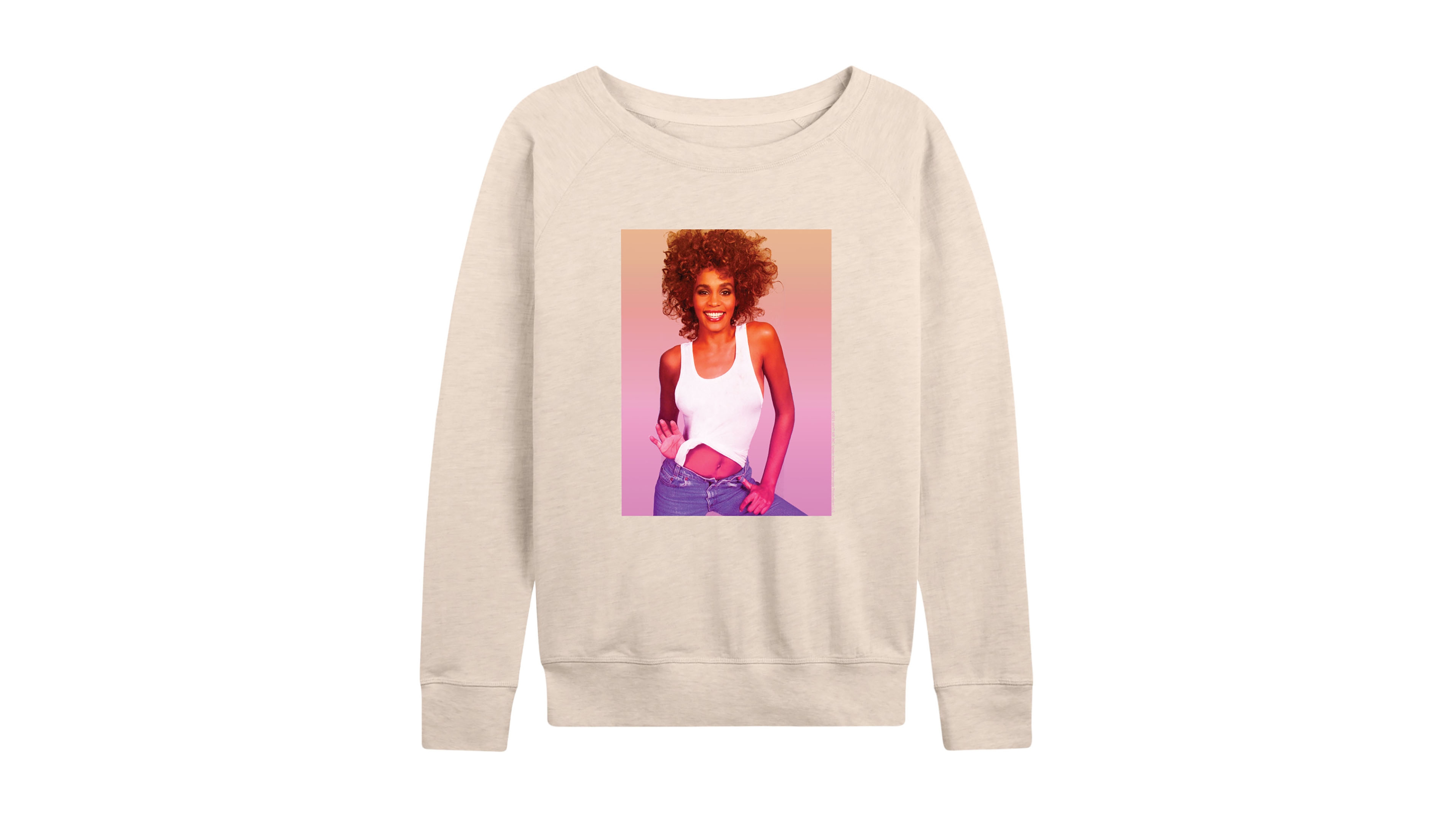 Hybrid Apparel Women's Beautiful Radient Whitney Houston French Terry Long Sleeve T-shirt