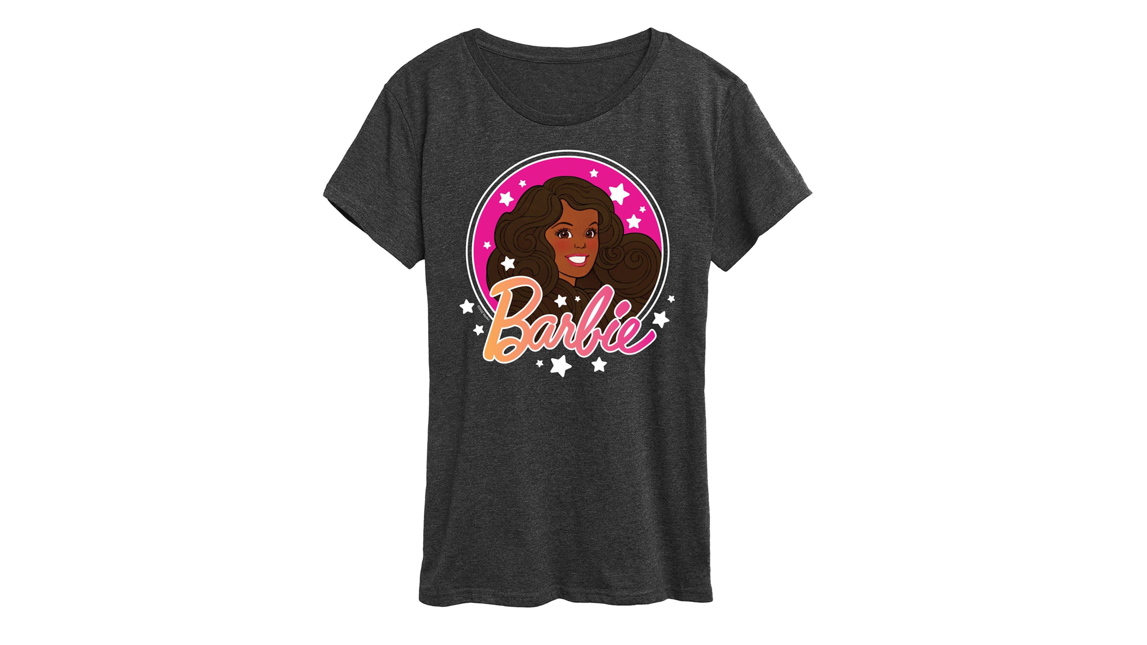 Hybrid Apparel Women's Barbie Retro Stars Logo Short Sleeve Graphic T-Shirt