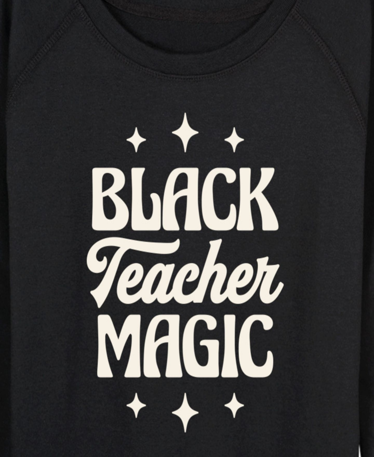 Женская футболка Hybrid Apparel Instant Message Black Teacher Magic French Terry Long-Sleeve, цвет: Чёрный — фото 2