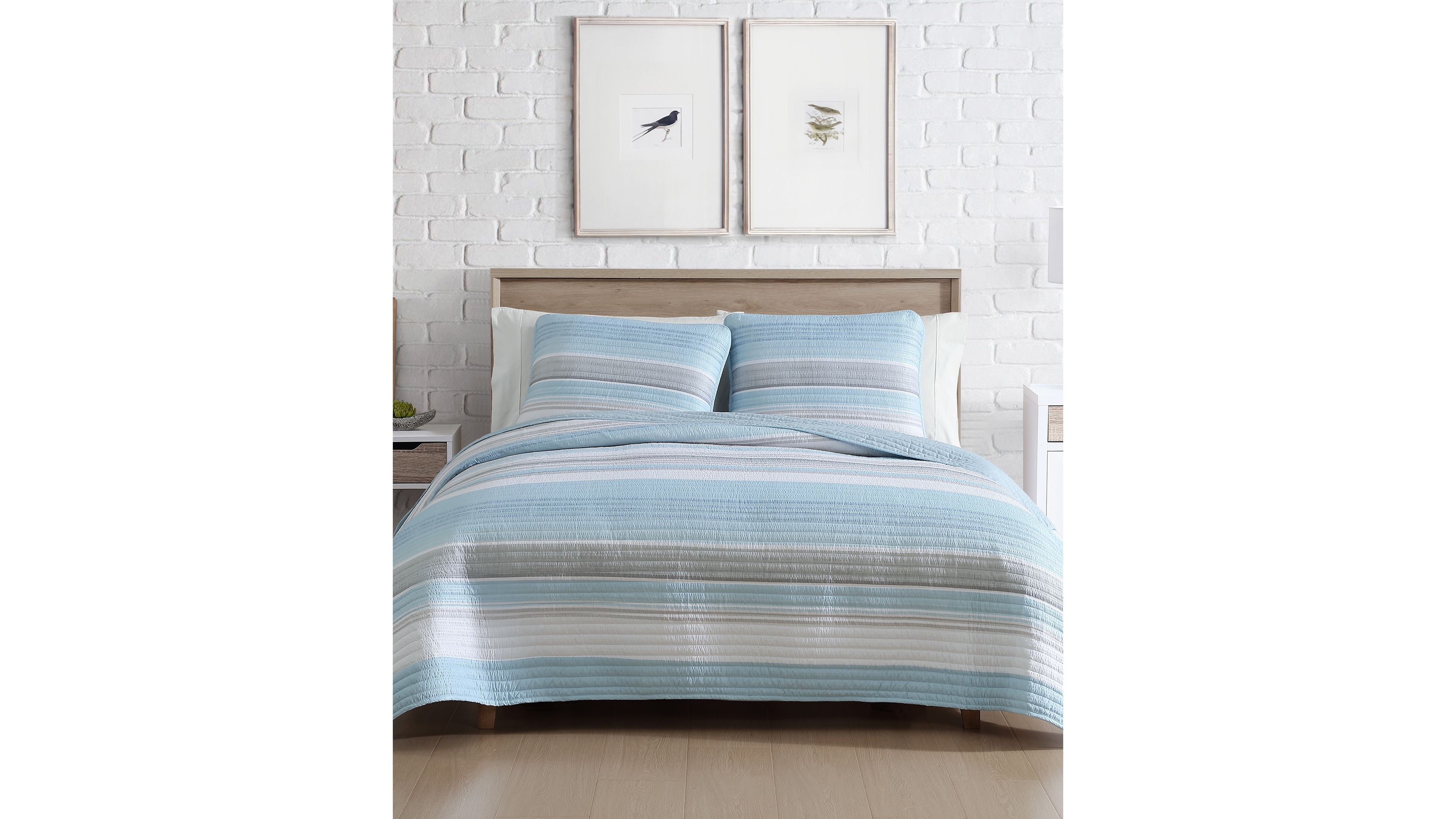 Beatrice Home Fashions Coralinn Stripe 3-Pc. Quilt Set, Full/Queen