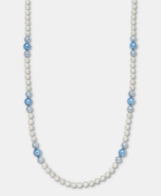 Imitation Pearl Strand Necklace, 40" + 2" extender