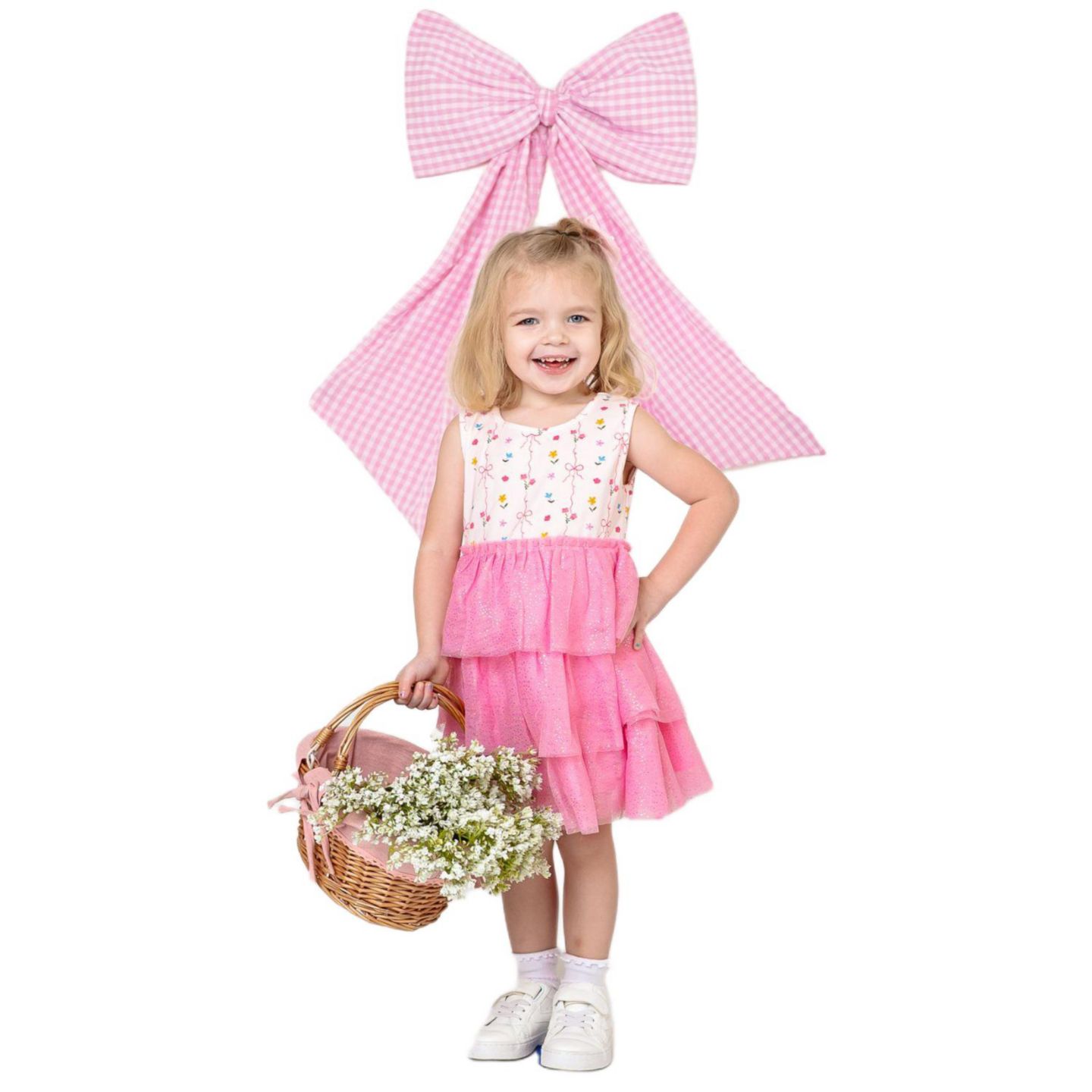 Платье Sweet Wink Peony Floral Tank Tutu Dress для девочек, цвет: Розовый — фото 2